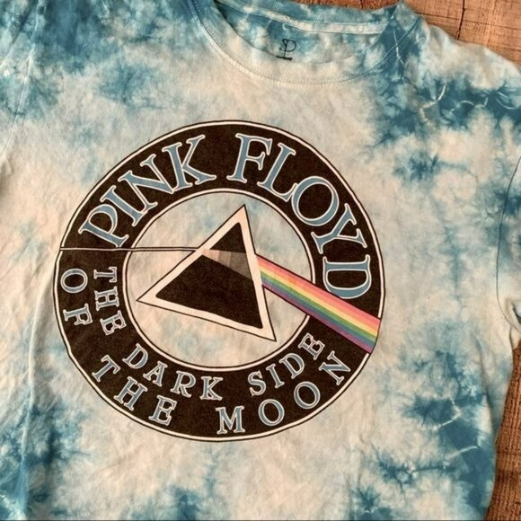 Pink Floyd the dark side of the moon tie dye short sleeve crop top t-shirt - M - Picture 2 of 6